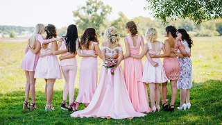 Outdoor wedding tent near pond